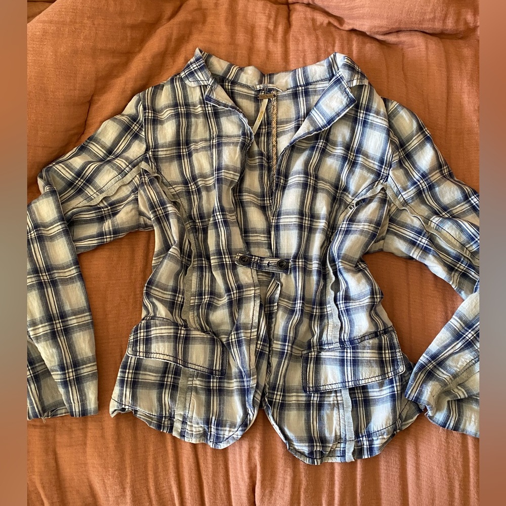 Free People cropped Flannel